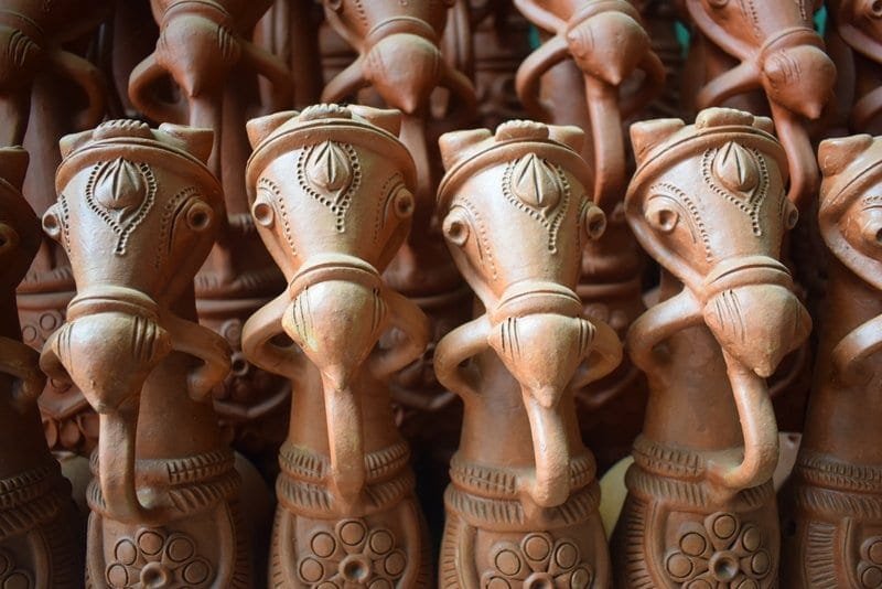 Terracotta horse figurines