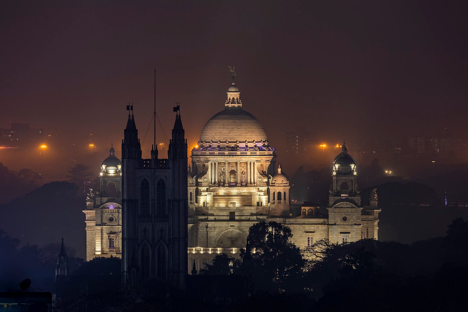 Victoria Memorial after dark, Kolkata